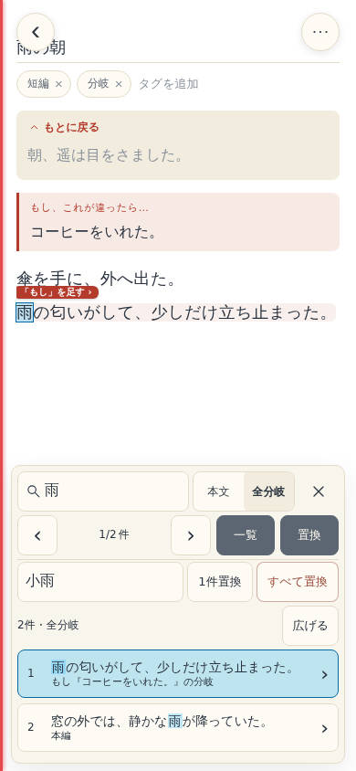 全分岐の検索結果一覧